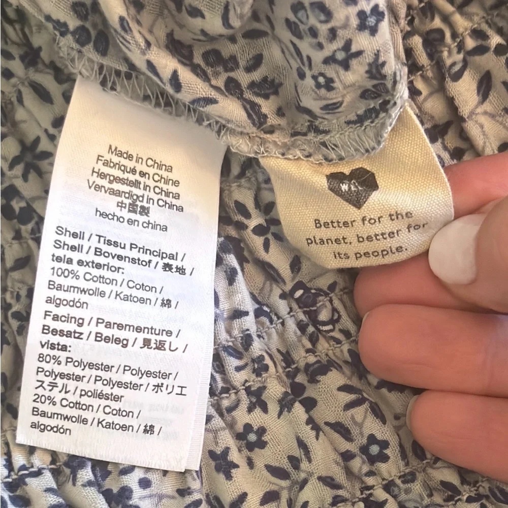 Madewell Glassware Blue Pull-On Smocked Shorts Jr. Size Large - Picture 9 of 9